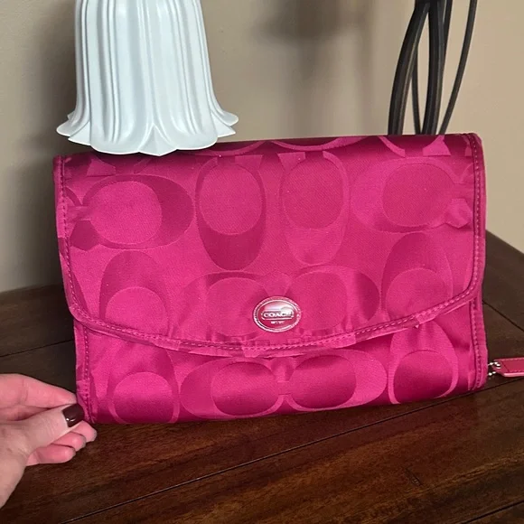 Coach Fuchsia Cosmetic Bag - Picture 1 of 7